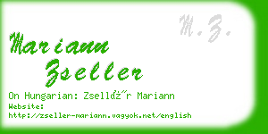 mariann zseller business card